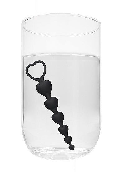 Ouch Anal Heart Beads-Black