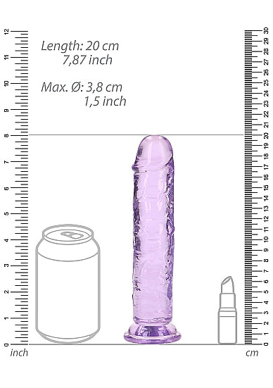 Real Rock Straight Dildo 7"-Purple