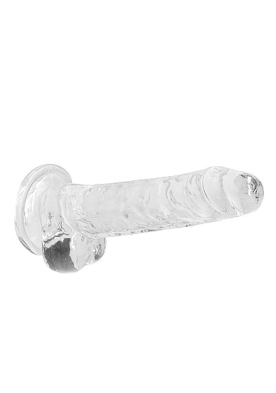 Real Rock 7" Dildo with Balls-Clear