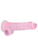 Real Rock 8" Dildo with Balls-Pink