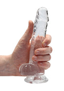 Real Rock 7" Dildo with Balls-Clear