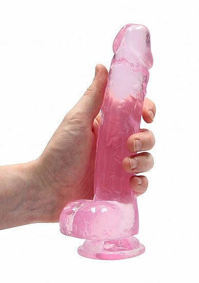 Real Rock 8" Dildo with Balls-Pink