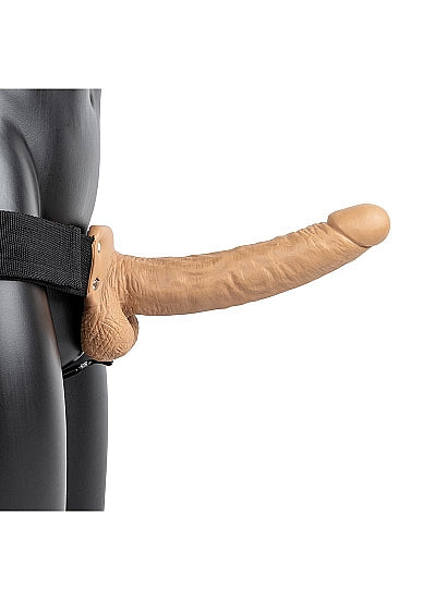Strap On Hollow w/Balls 9" - Tan