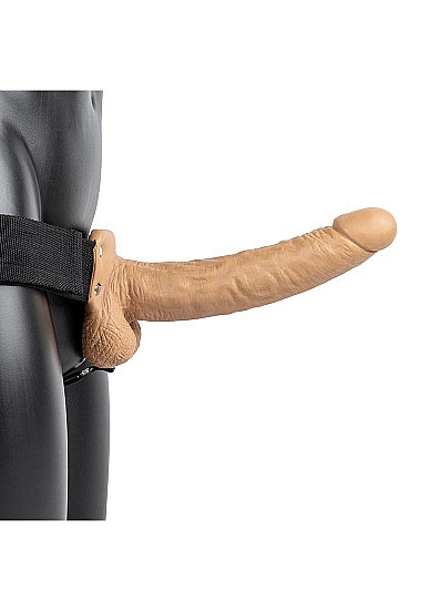 Strap-On Hollow with Balls 9"-Tan