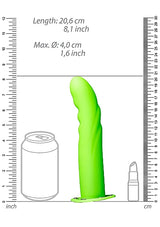 Strap On Textured Hollow 8" - Glow in the Dark