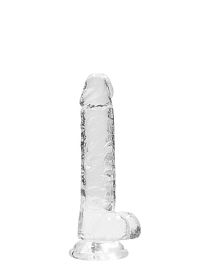 Real Rock 7" Dildo with Balls-Clear