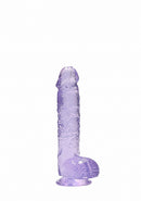 Real Rock 6" Dildo with Balls-Purple