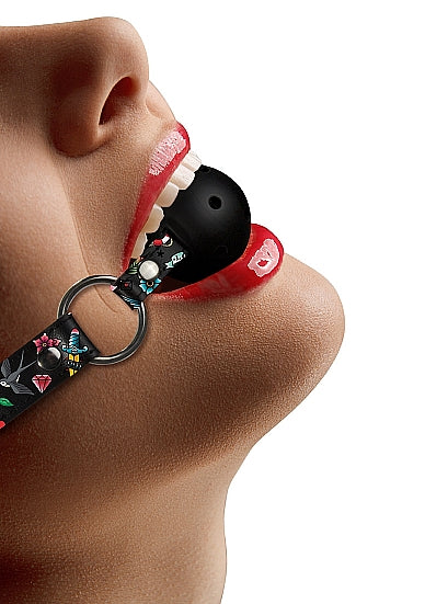 Ouch Breathable Ball Gag-Old School Tattoo