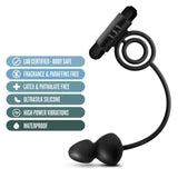 Anal Adventures Platinum Plug with Cockring-Black