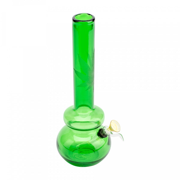 Bong: 12" Retro One Leaf with Ice Pinch