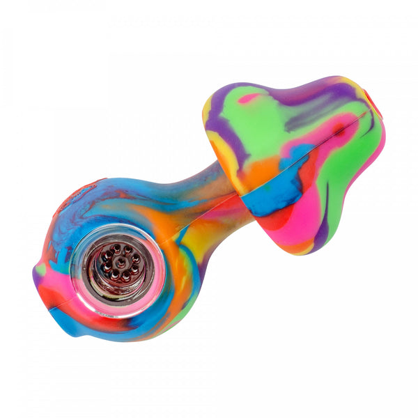 Pipe: LIT Silcone Mushroom-Rainbow