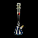 Bong: Red Eye 16" Tall Beaker with Blue Marbles - Colour Changing