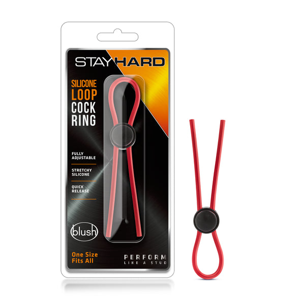 Stay Hard Loop Cockring-red